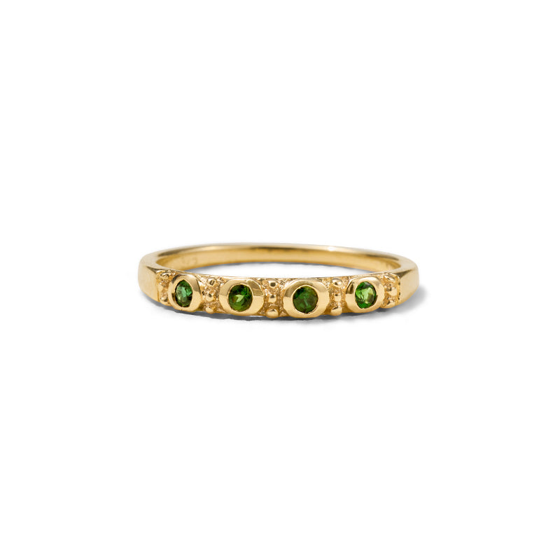 Relic Band, Green Tourmaline, 9kt Yellow Gold