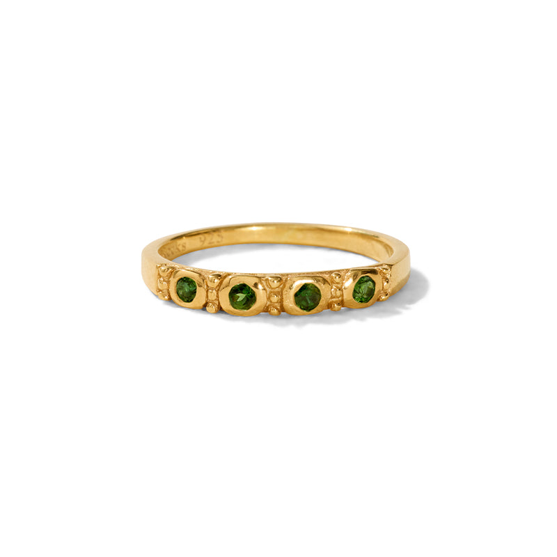 Relic Band, Green Tourmaline, Gold