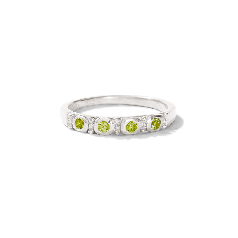 Relic Band, Peridot, Silver