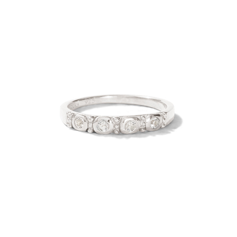 Relic Band, White Topaz, Silver