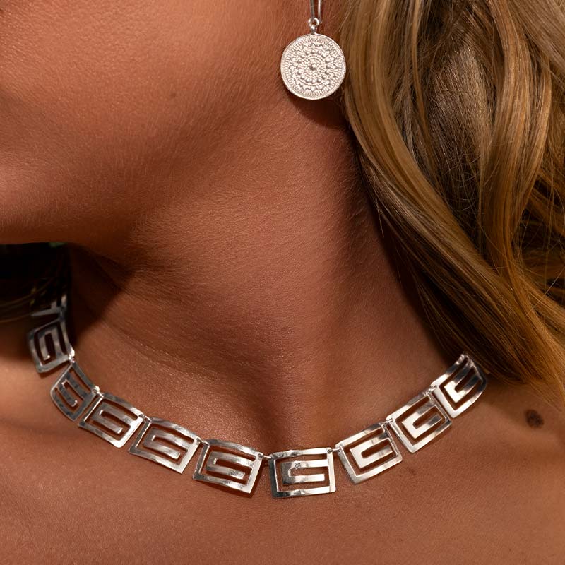 Rhea Collar Necklace, Silver