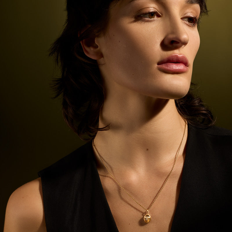 Scarab Amulet, Small, Citrine, Gold