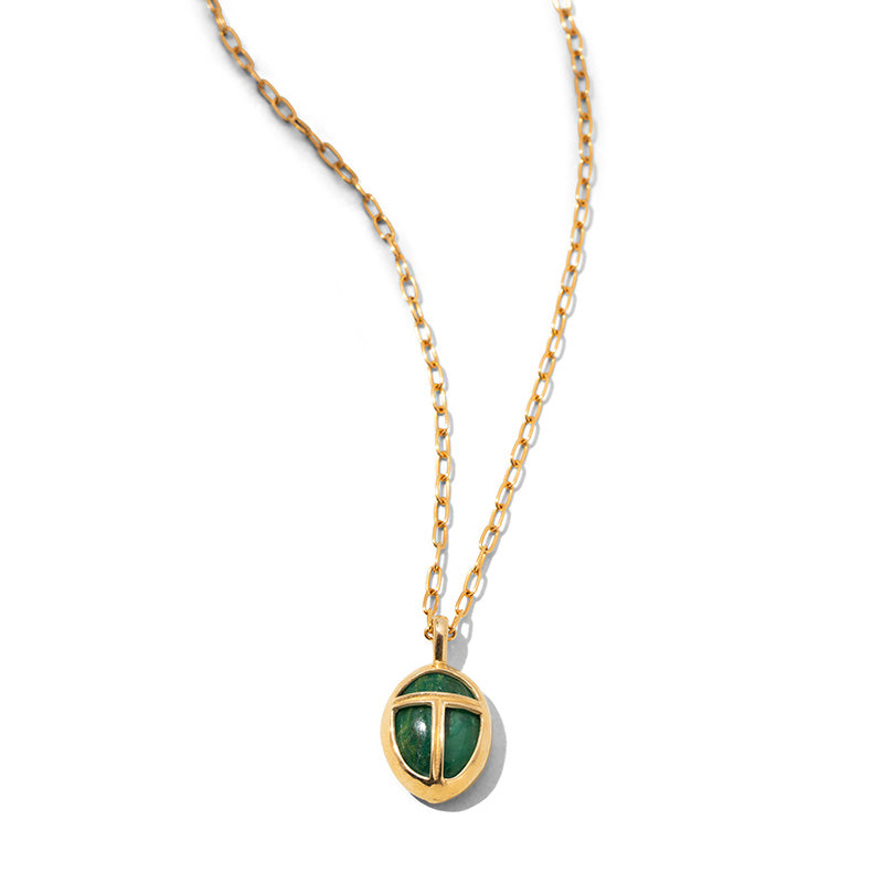 Scarab Amulet, Large, African Jade, Gold