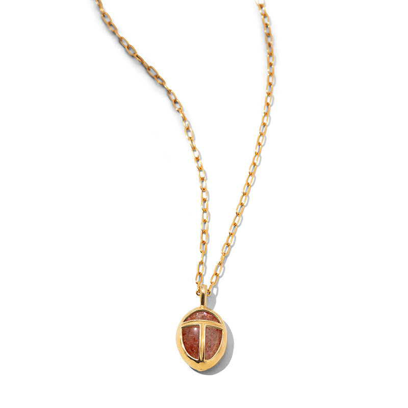 Scarab Amulet, Large, Sunstone, Gold