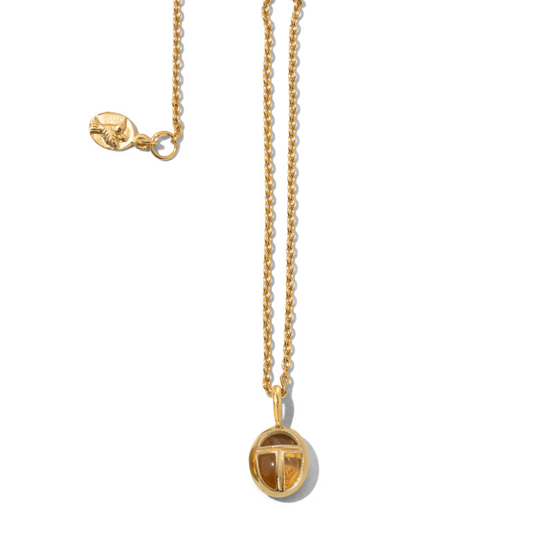 Scarab Amulet, Small, Citrine, Gold