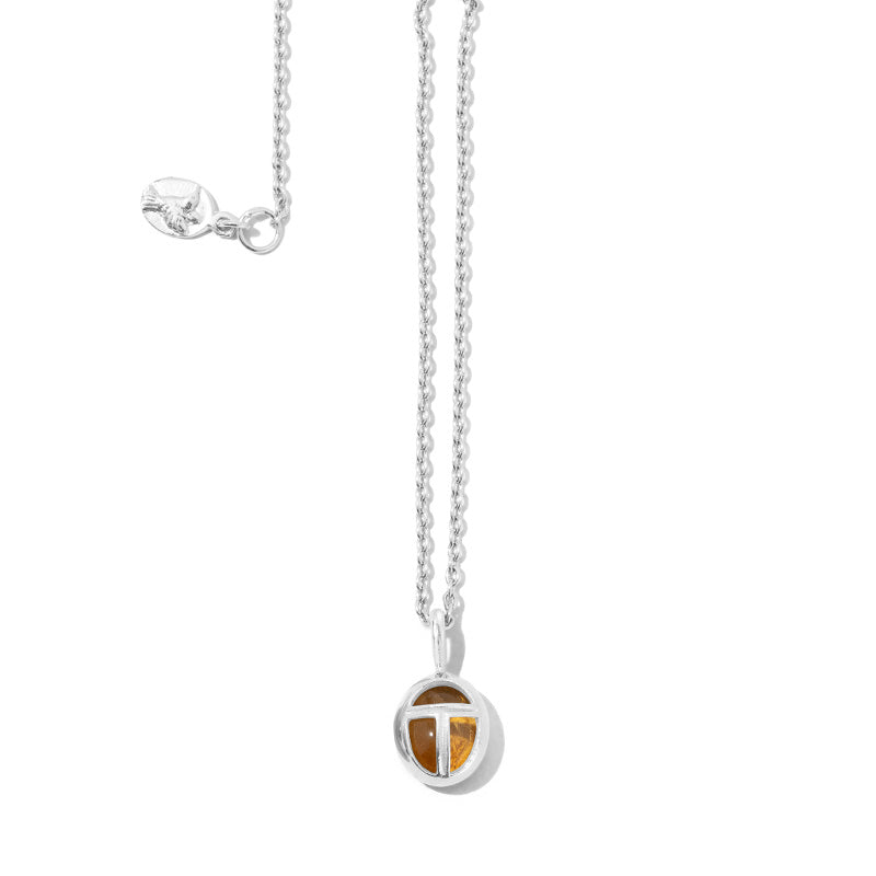 Scarab Amulet, Small, Citrine, Silver