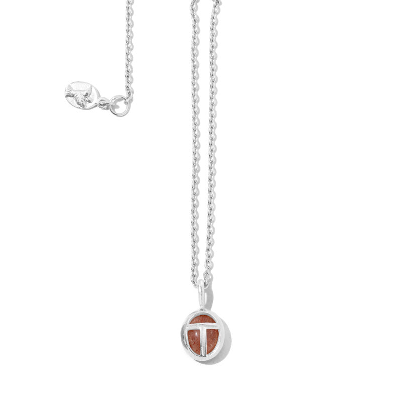 Scarab Amulet, Small, Sunstone, Silver