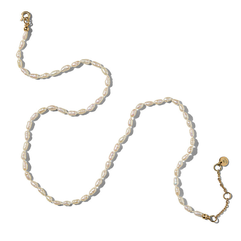 Seed Pearl Strand, 9kt Yellow Gold