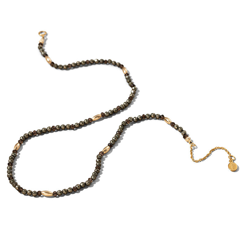 Seed Necklace, Pyrite, Gold