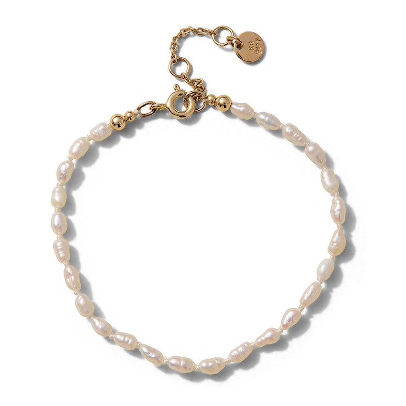Seed Bracelet, Pearl, 9kt Yellow Gold