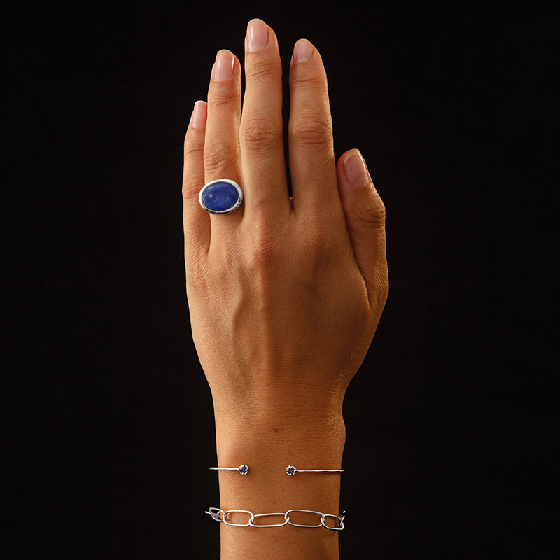 Sirus Ring, Kyanite, Silver