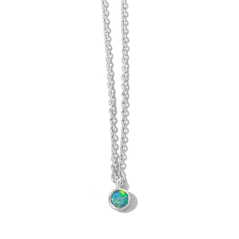 Orbit Necklace, Opal, Silver