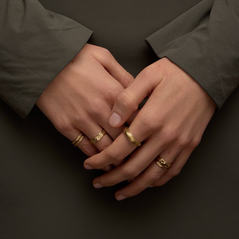 Woven Band, 9kt Yellow Gold