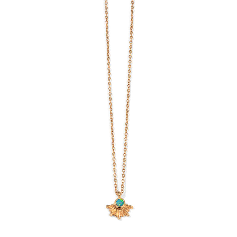 Sunray Necklace, Opal,  Gold