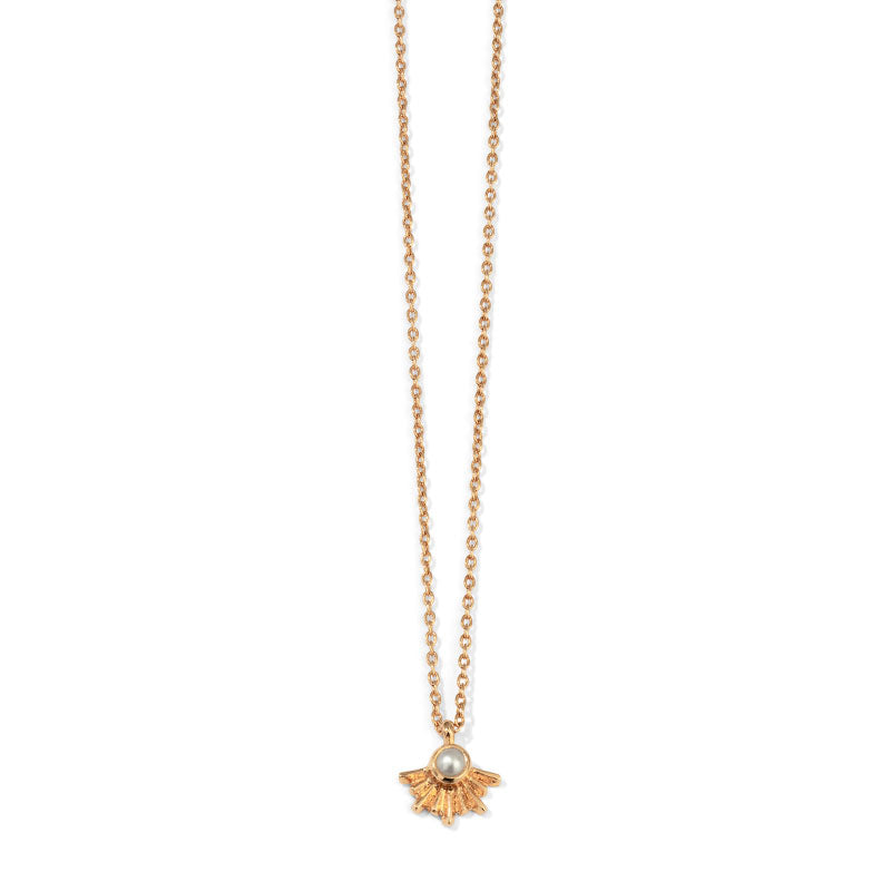 Sunray Necklace, Pearl, Gold