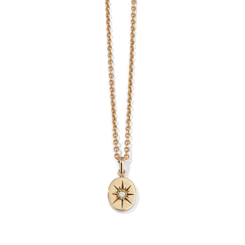 Supernova Necklace, Diamond, 9kt Yellow Gold