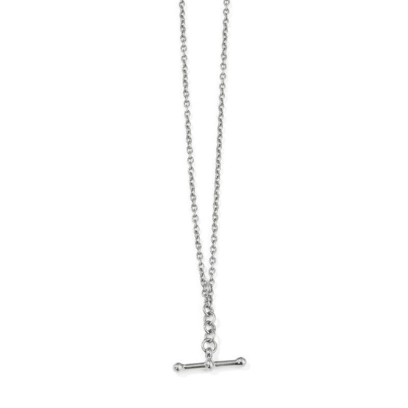 T Bar Necklace, Silver