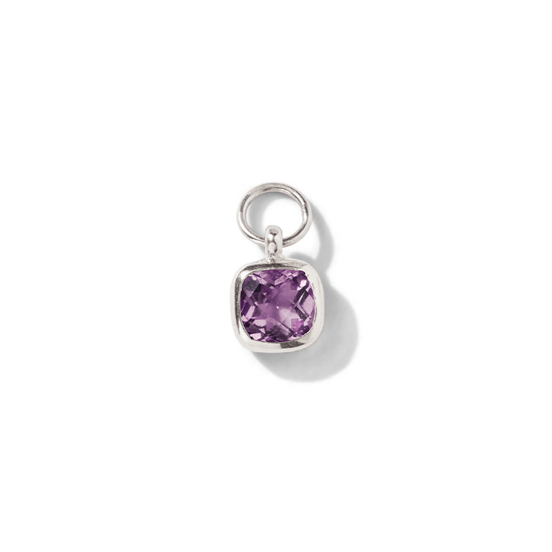 Tetra Charm, Amethyst, Silver