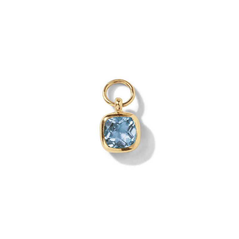 Tetra Charm, Blue Topaz, Gold