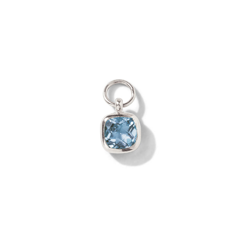 Tetra Charm, Blue Topaz, Silver