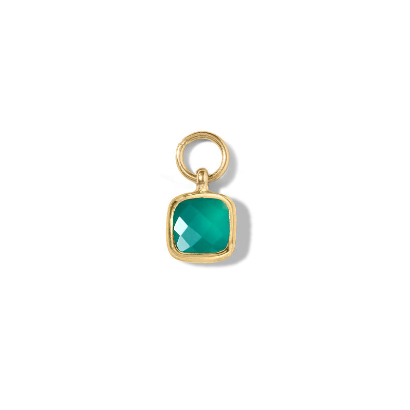 Tetra Charm, Green Onyx, Gold