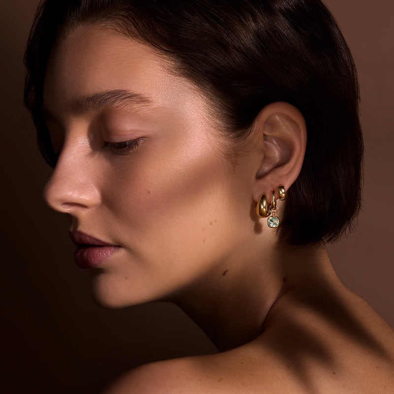 Tetra Charm, Prasiolite, Gold