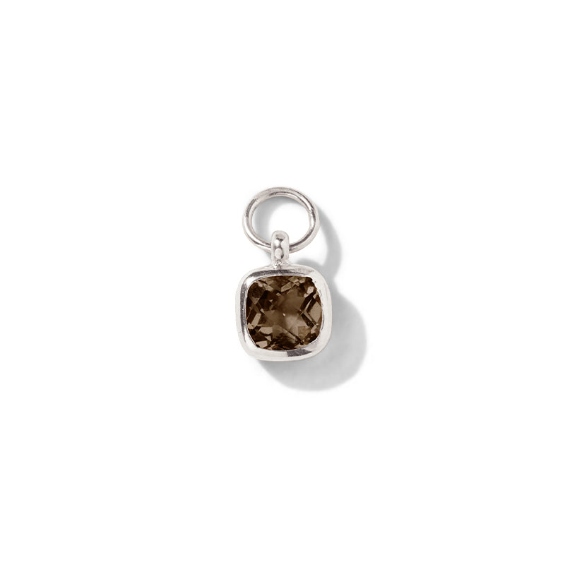 Tetra Charm, Smokey Quartz, Silver