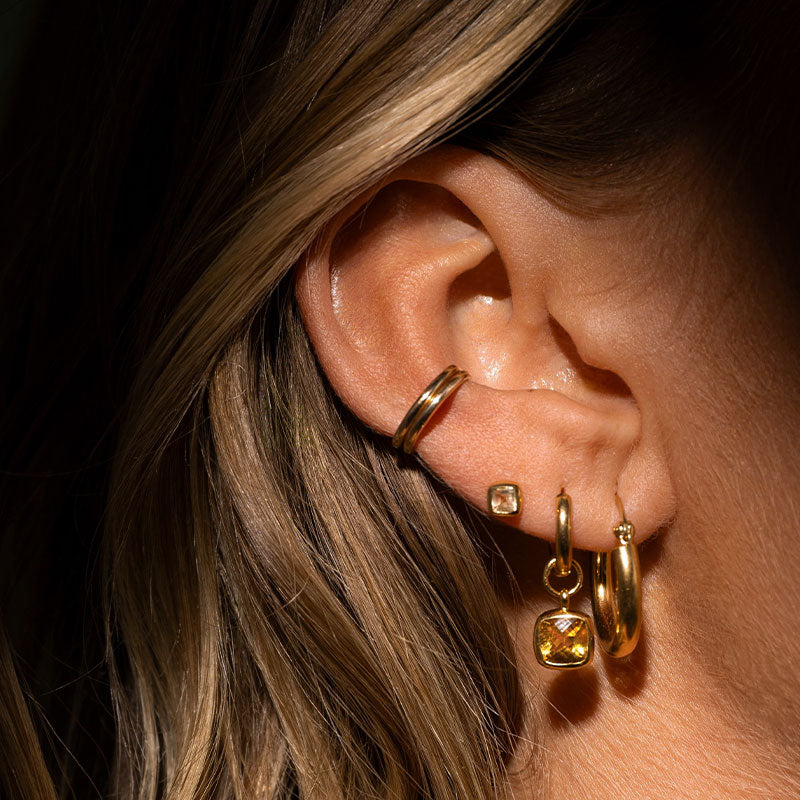 Tetra Charm, Citrine, Gold