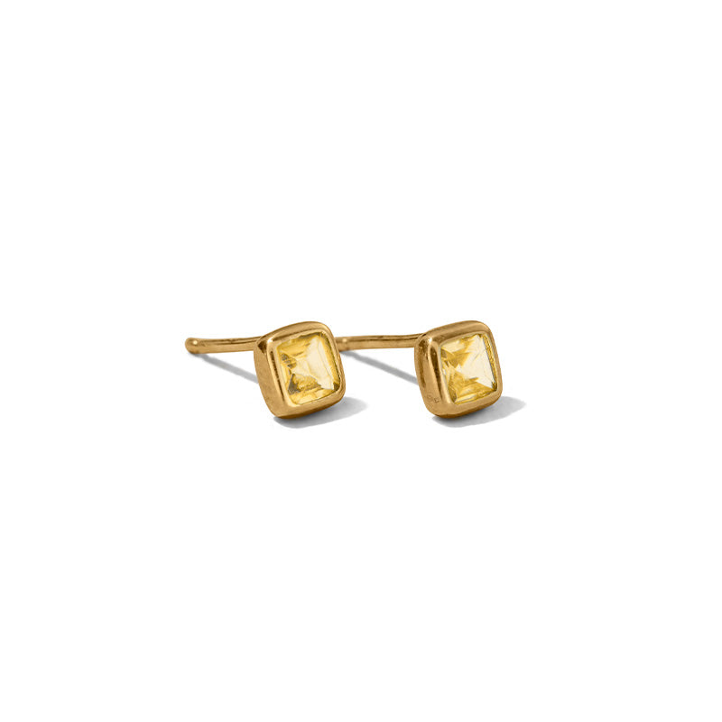 Tetra Stud, Citrine, Gold