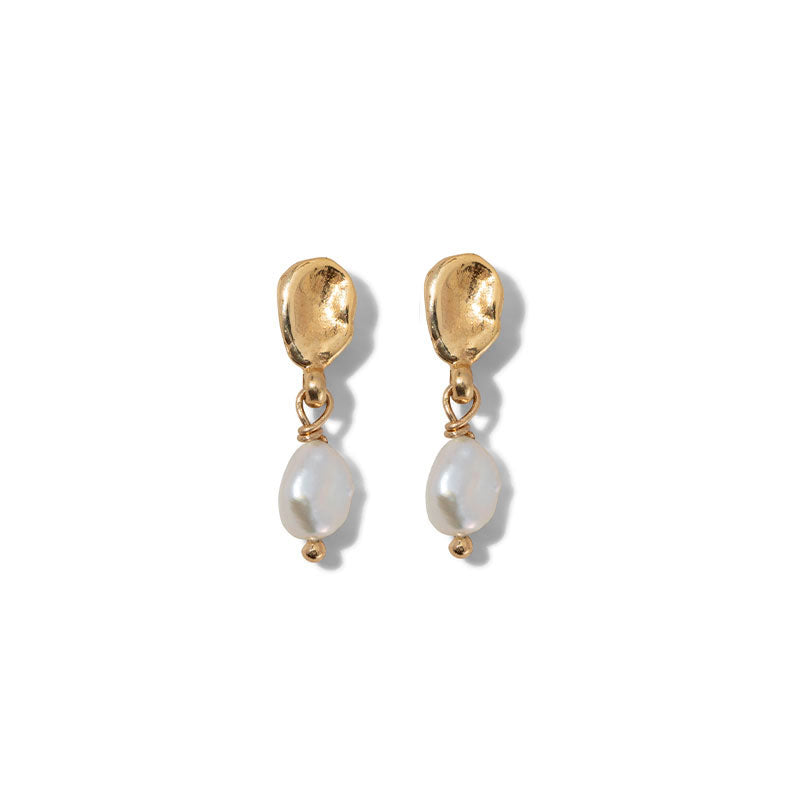 Tiny Keshi Stud, Pearl, Gold