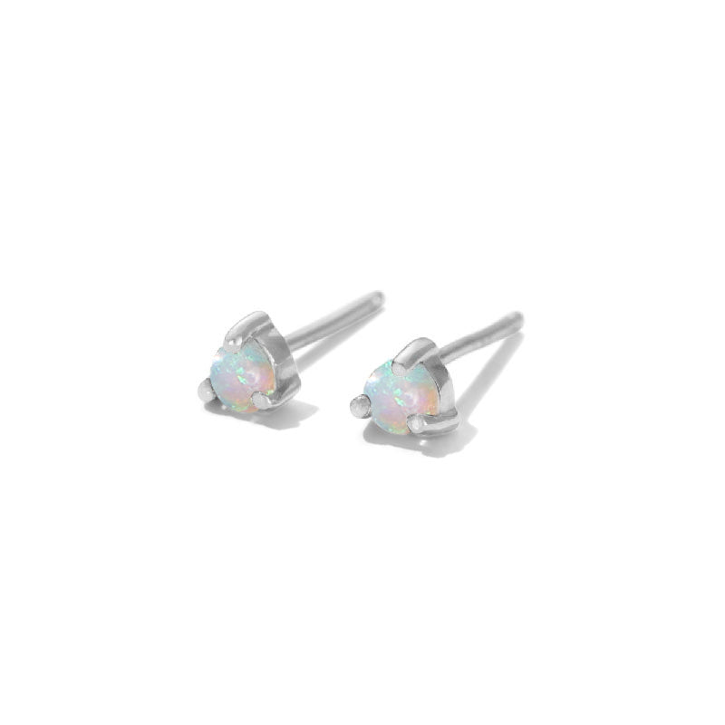 Tiny Stud, Opal, Silver