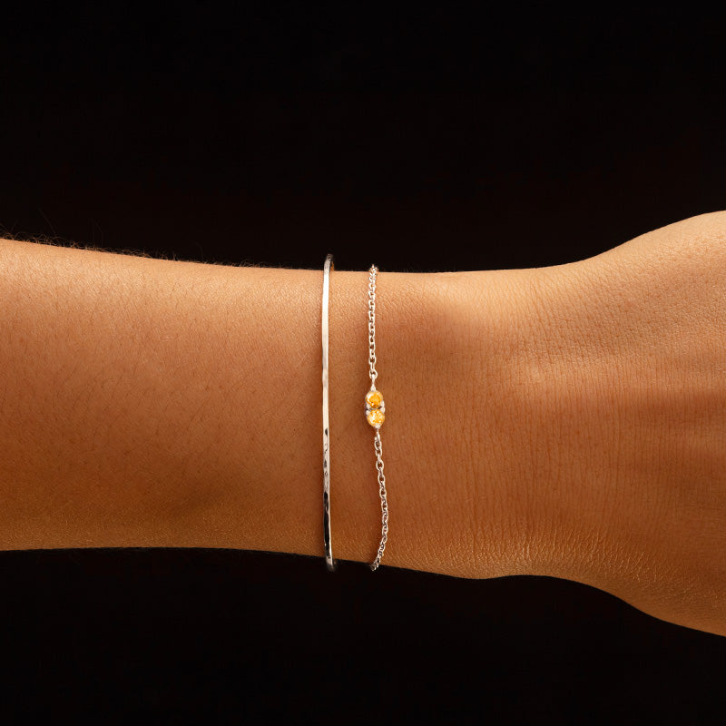 Twin Bracelet, Citrine, Silver