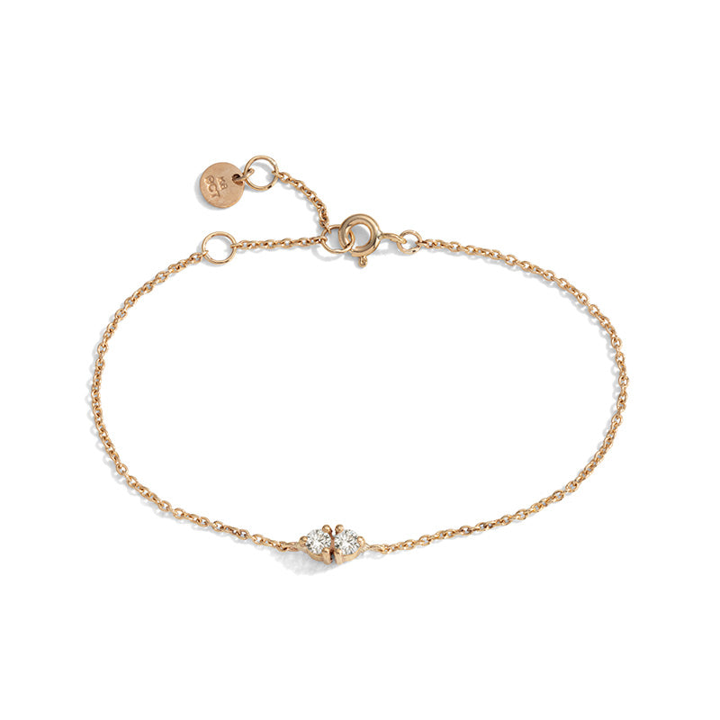 Twin Bracelet, Diamond, 9kt Yellow Gold