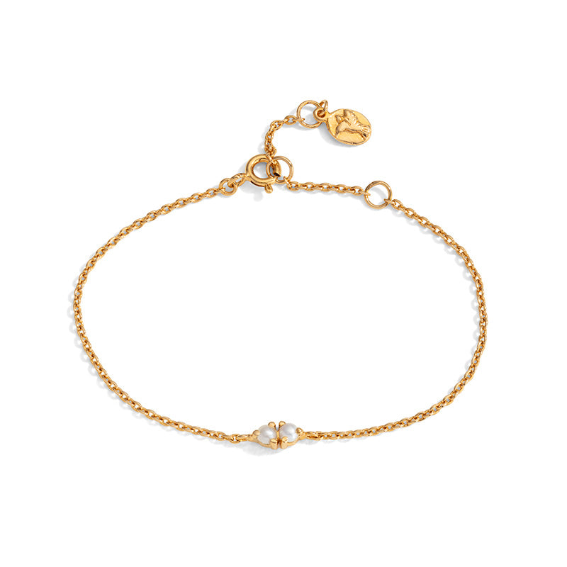 Twin Bracelet, Pearl, Gold