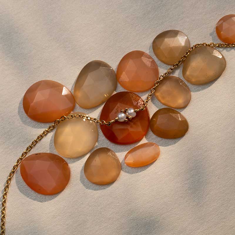 Twin Bracelet, Pearl, Gold