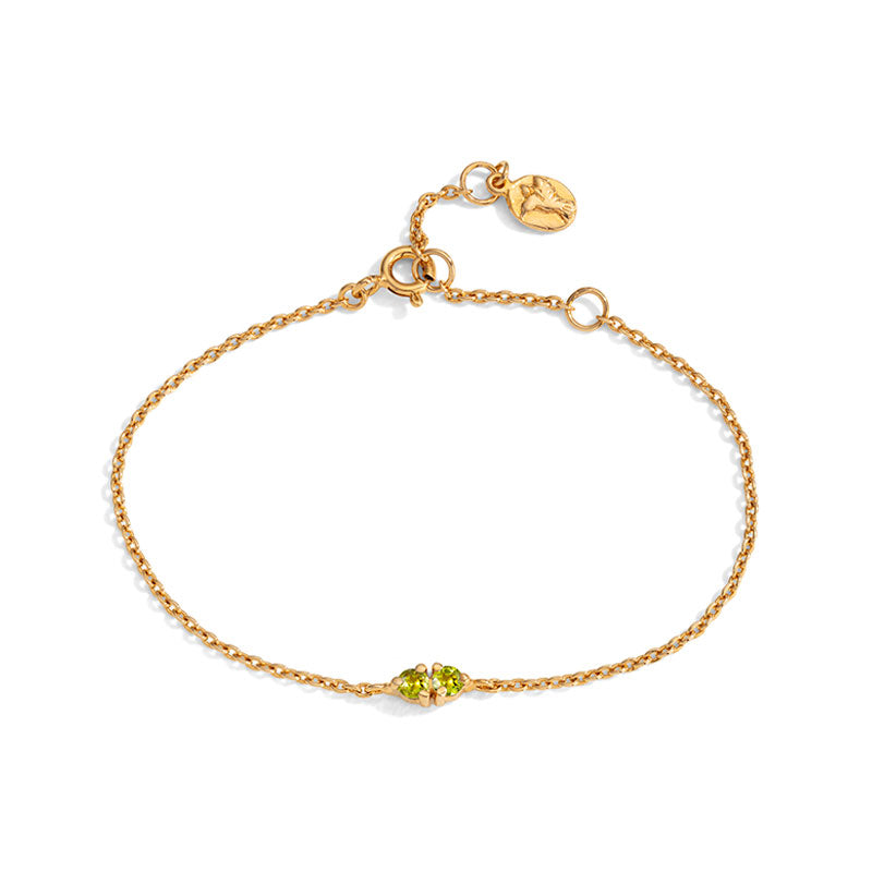 Twin Bracelet, Peridot, Gold