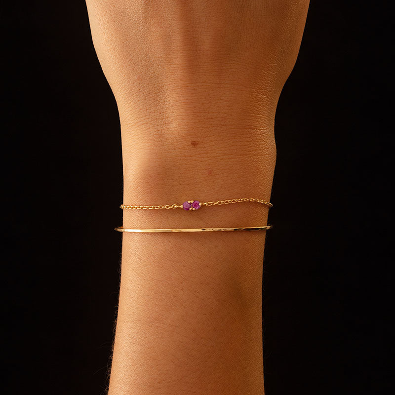 Twin Bracelet, Ruby, Gold