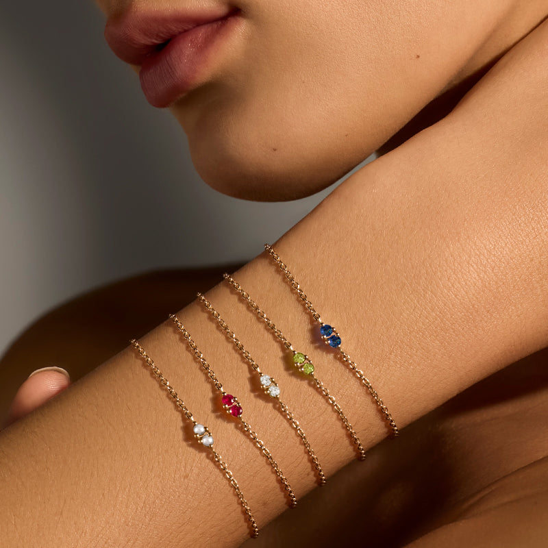 Twin Bracelet, Pearl, Gold