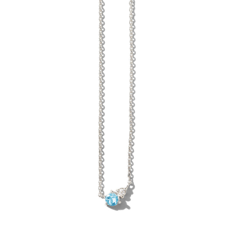 Unity Necklace, Blue Topaz, Silver