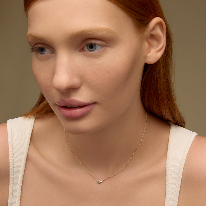 Unity Necklace, Emerald, 9kt Yellow Gold