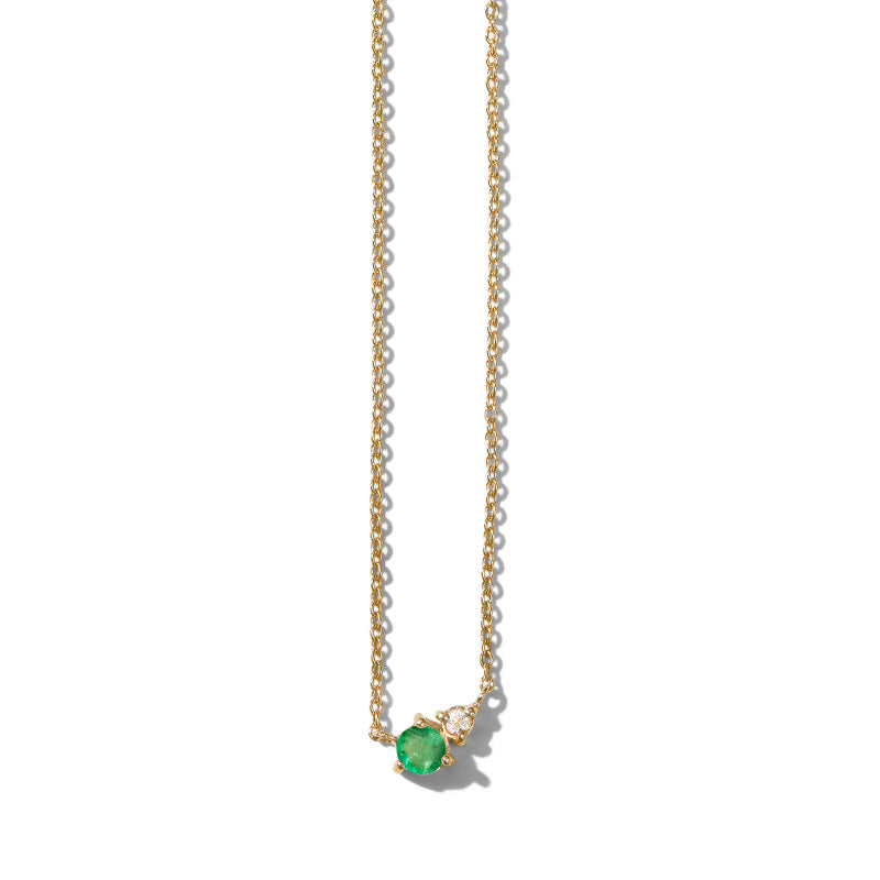 Unity Necklace, Emerald, 9kt Yellow Gold