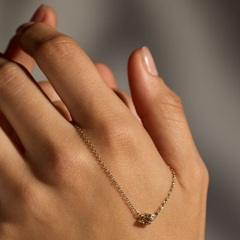 Unity Necklace, Brown Diamond, 9kt Yellow Gold
