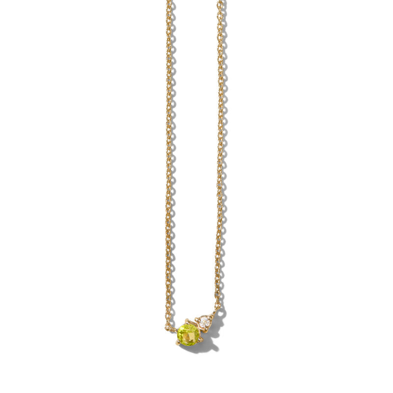 Unity Necklace, Peridot, 9kt Yellow Gold