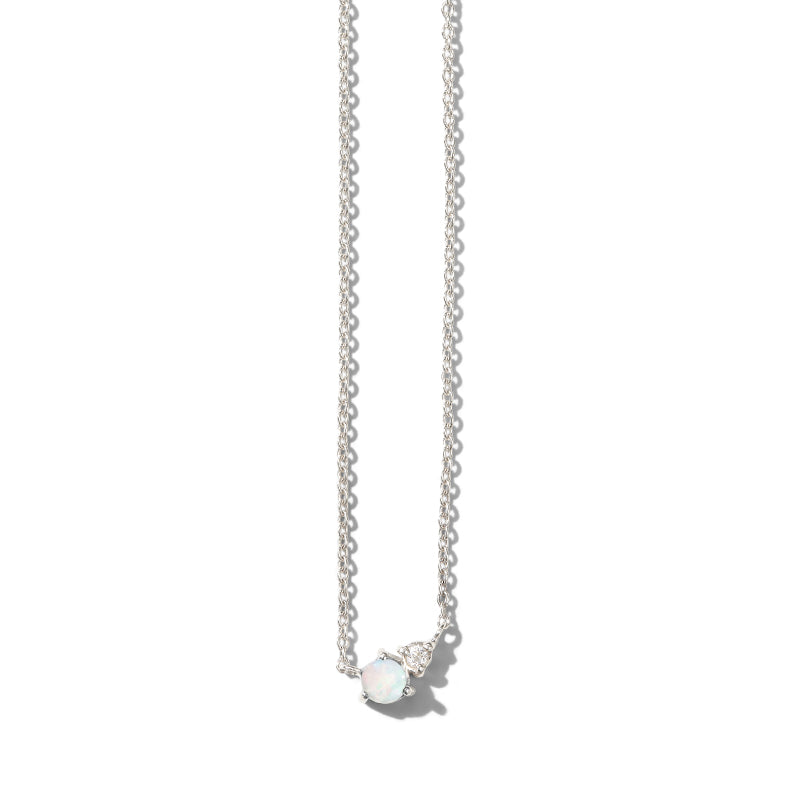 Unity Necklace, White Opal, Silver