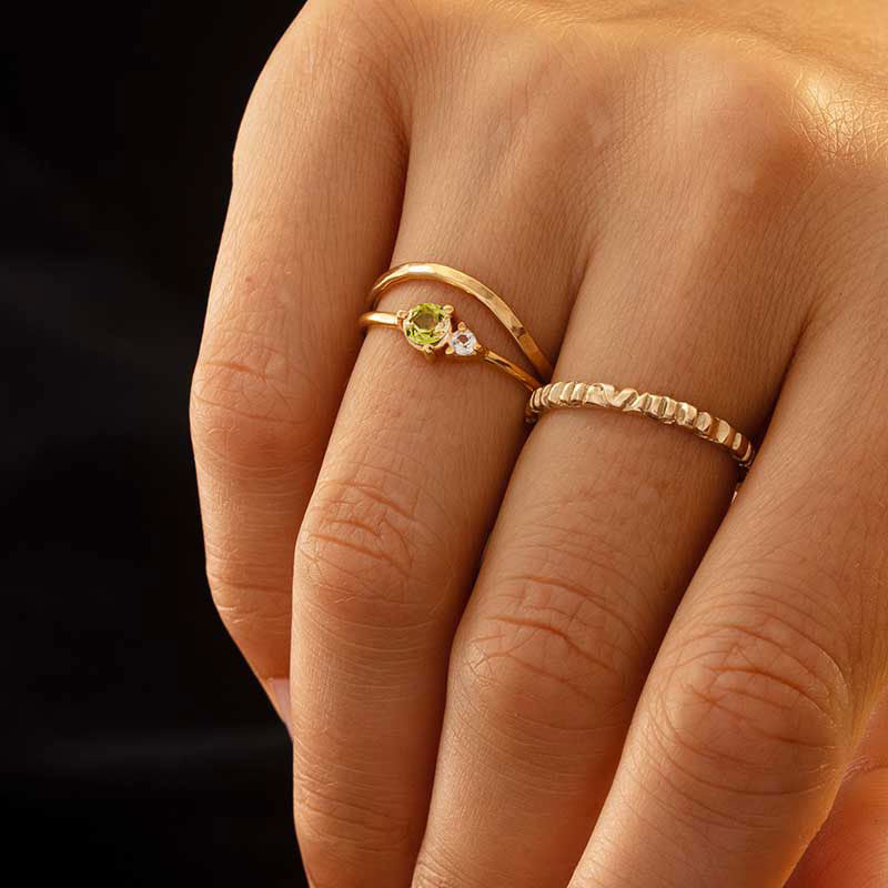 Unity Ring, Peridot, 9kt Yellow Gold