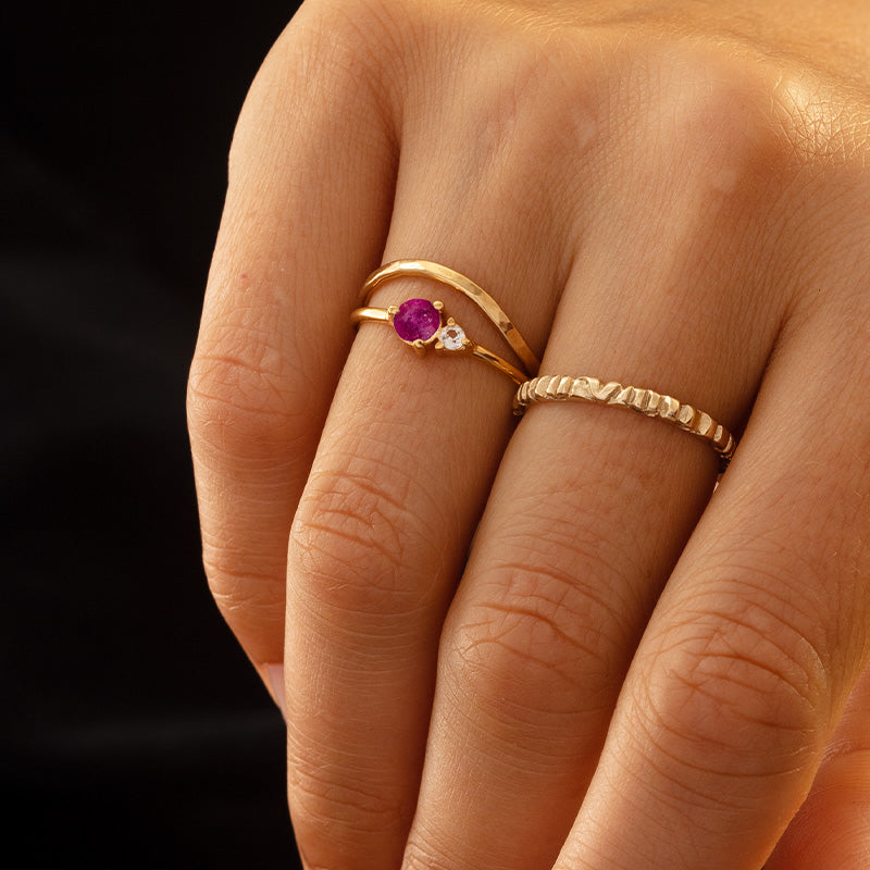 Unity Ring, Ruby, 9kt Yellow Gold