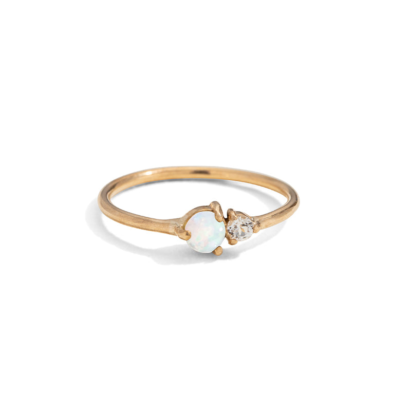 Unity Ring, White Opal, Gold
