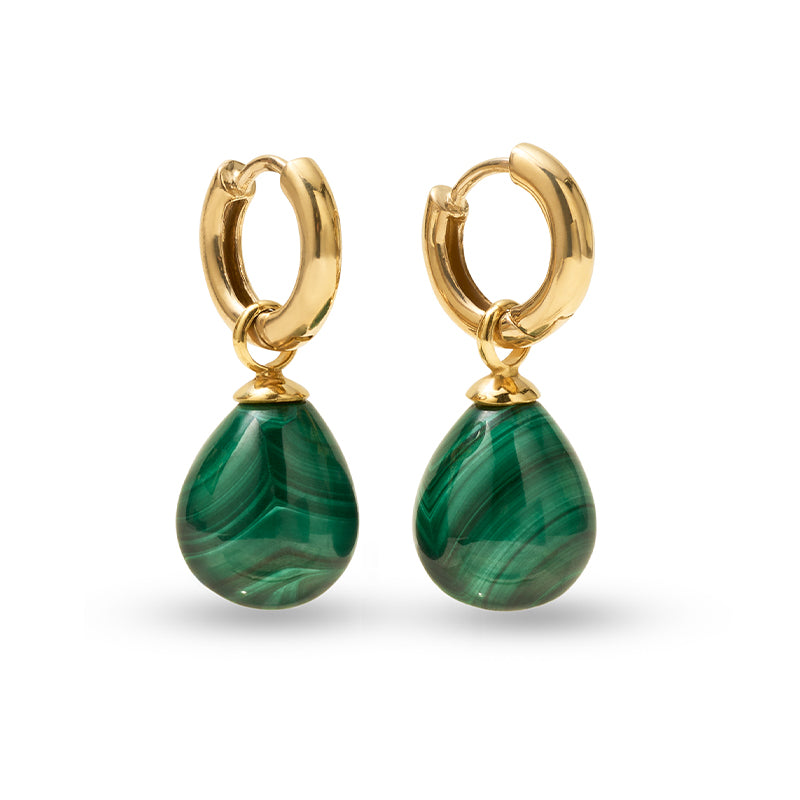 Veneto Hoop, Malachite, Gold