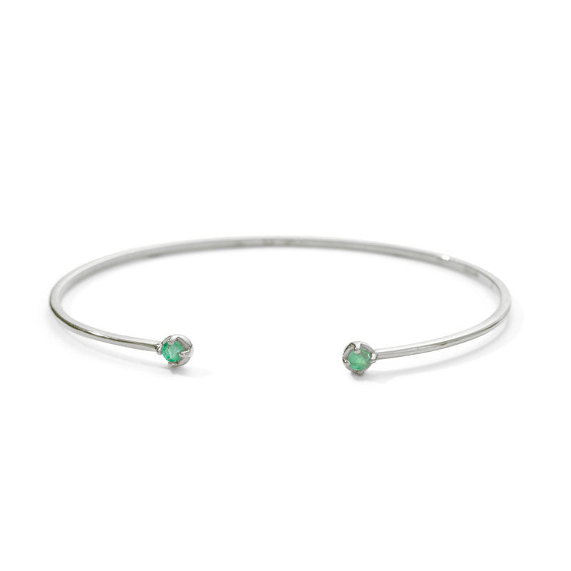 Winkie Cuff, Emerald, Silver