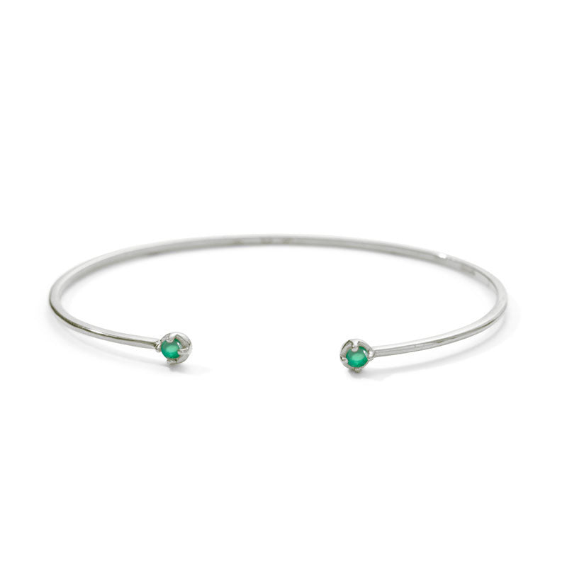 Winkie Cuff, Green Onyx, Silver
